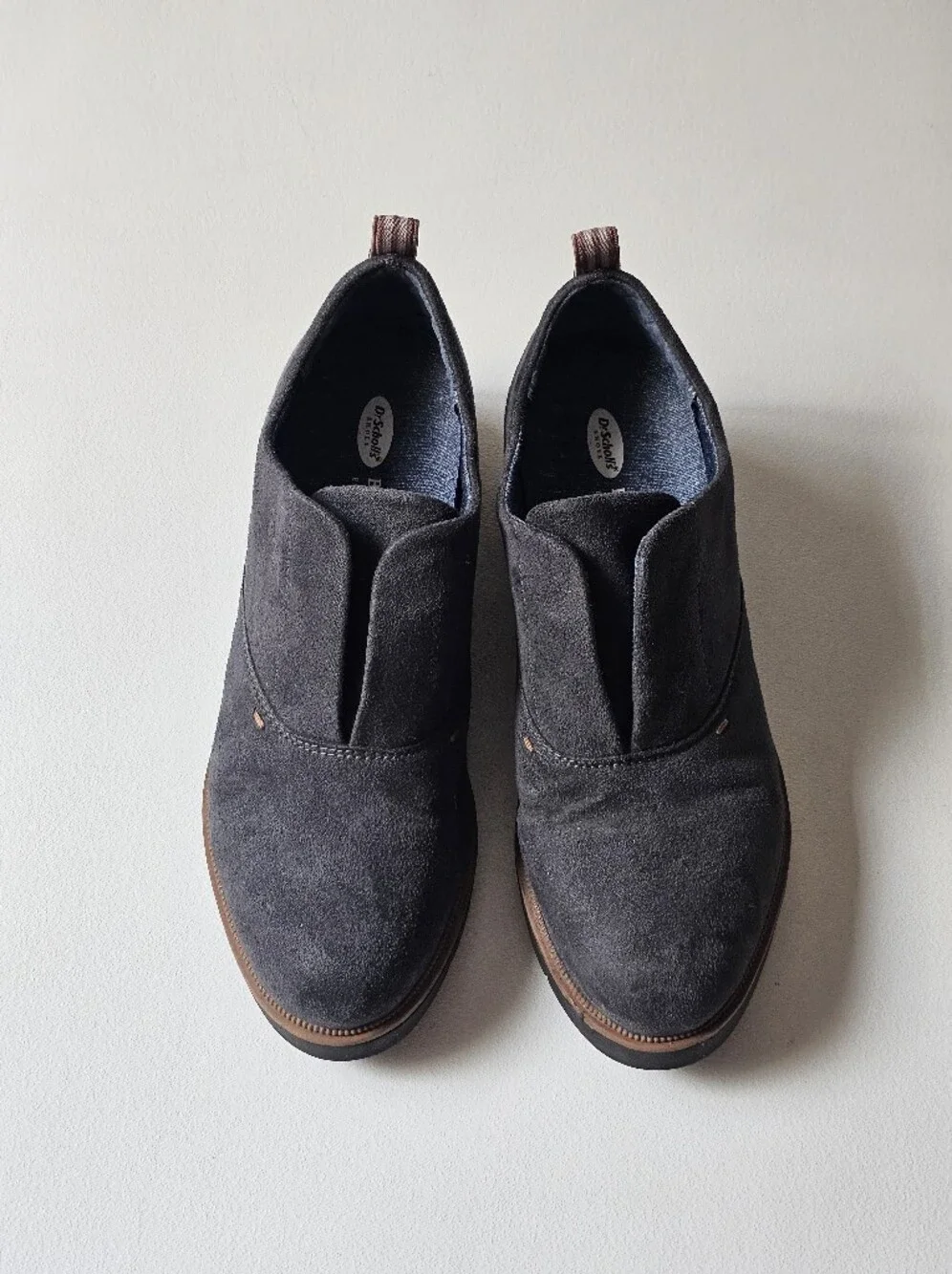 Dr. Scholl's Glisten Slip On Derby Oxford Shoes Gray Fabric Comfort Loafers 8.5